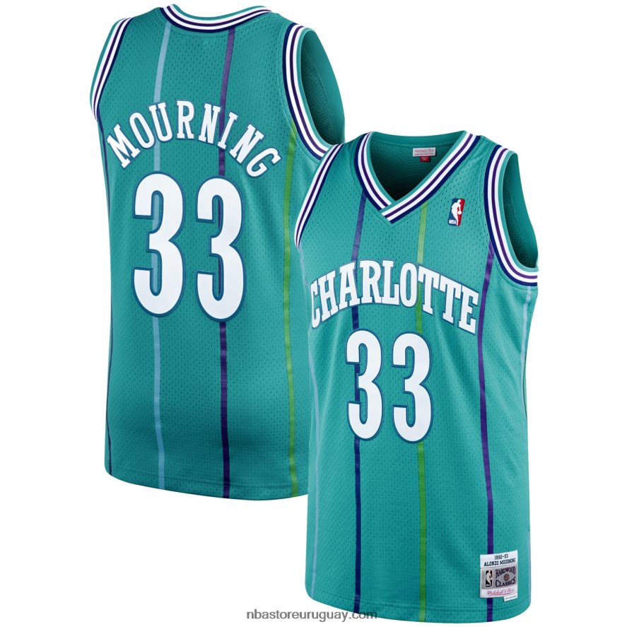 charlotte hornets alonzo luto verde azulado 199hardwood classics swingman player jersey 6L080N6986 NBA
