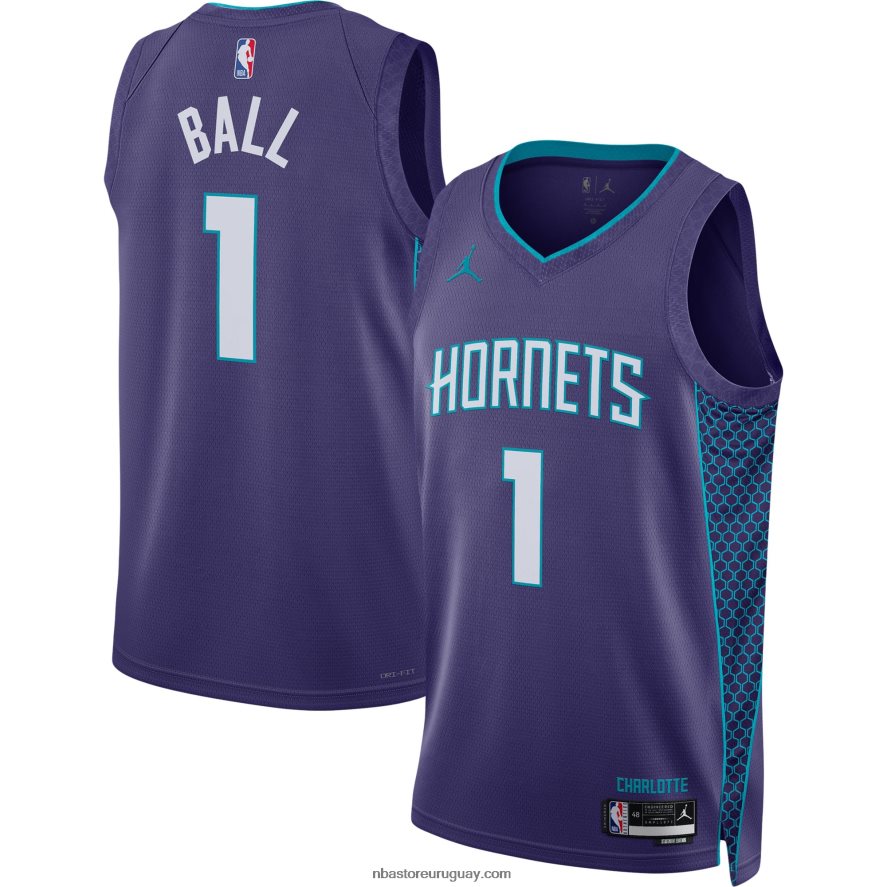 charlotte hornets lamelo ball jordan brand púrpura swingman jersey 6L080N2039 NBA