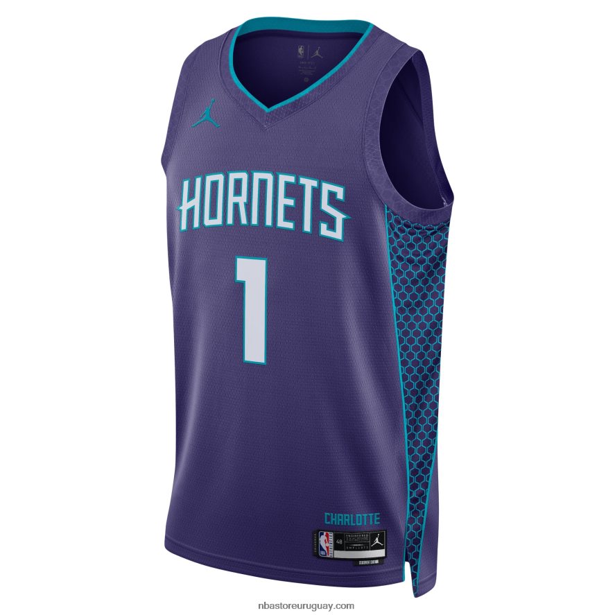 charlotte hornets lamelo ball jordan brand púrpura swingman jersey 6L080N2039 NBA