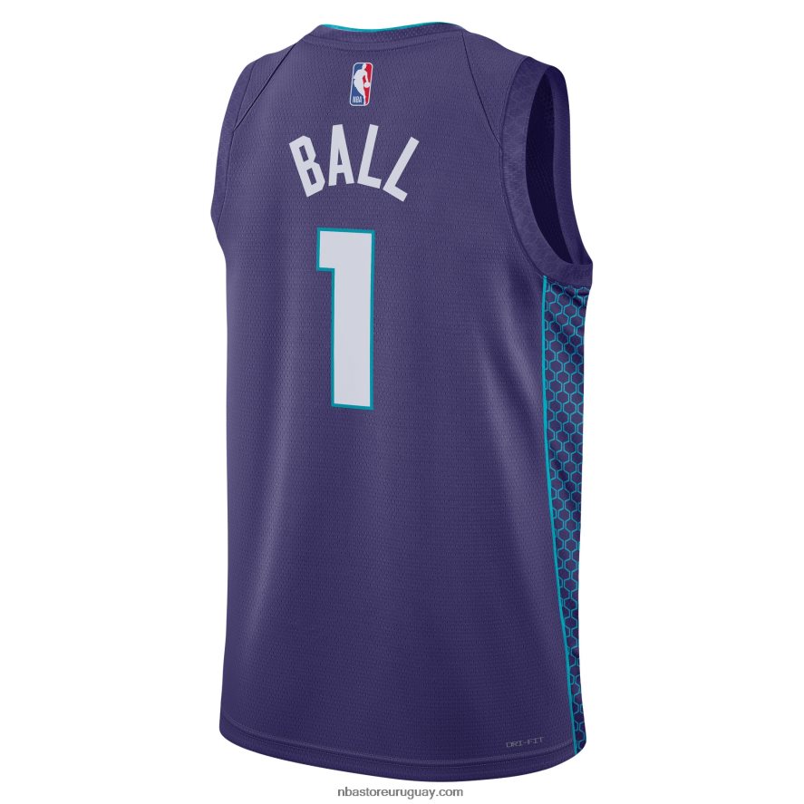 charlotte hornets lamelo ball jordan brand púrpura swingman jersey 6L080N2039 NBA