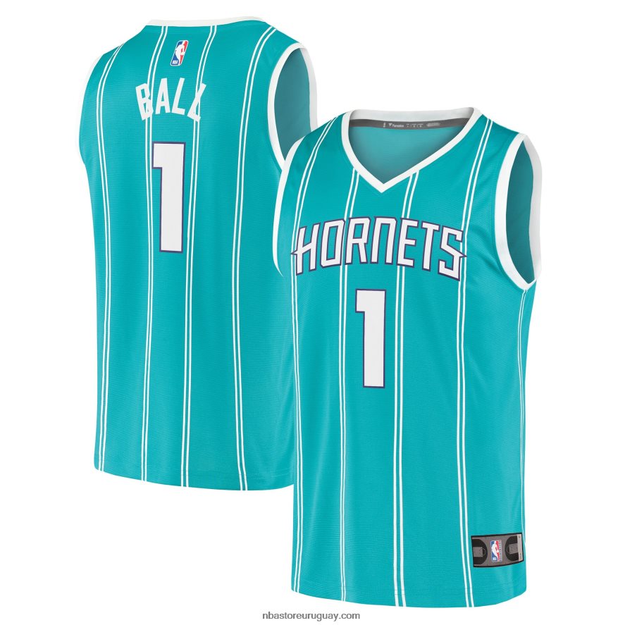 charlotte hornets lamelo ball verde azulado fast break replica jersey 6L080N1855 NBA