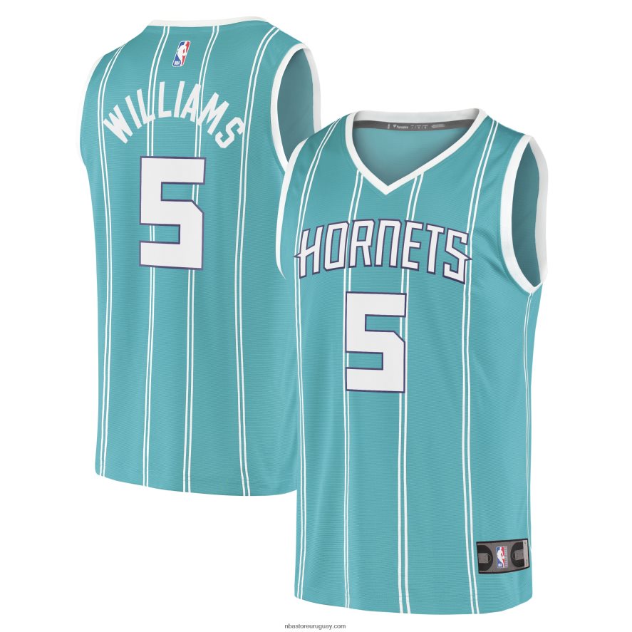 charlotte hornets mark williams verde azulado selección primera ronda pick fast break réplica jugador jersey 6L080N1298 NBA