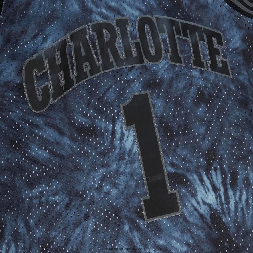 charlotte hornets muggsy bogues black hardwood classics 199 jersey tie-dye swingman 6L080N5505 NBA