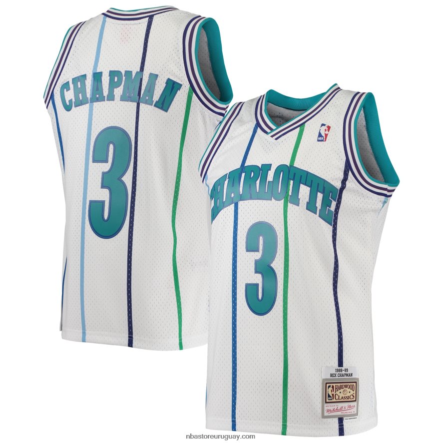 charlotte hornets rex chapman mitchell & ness blanco 1988-89 hardwood classics swingman jersey 6L080N7597 NBA