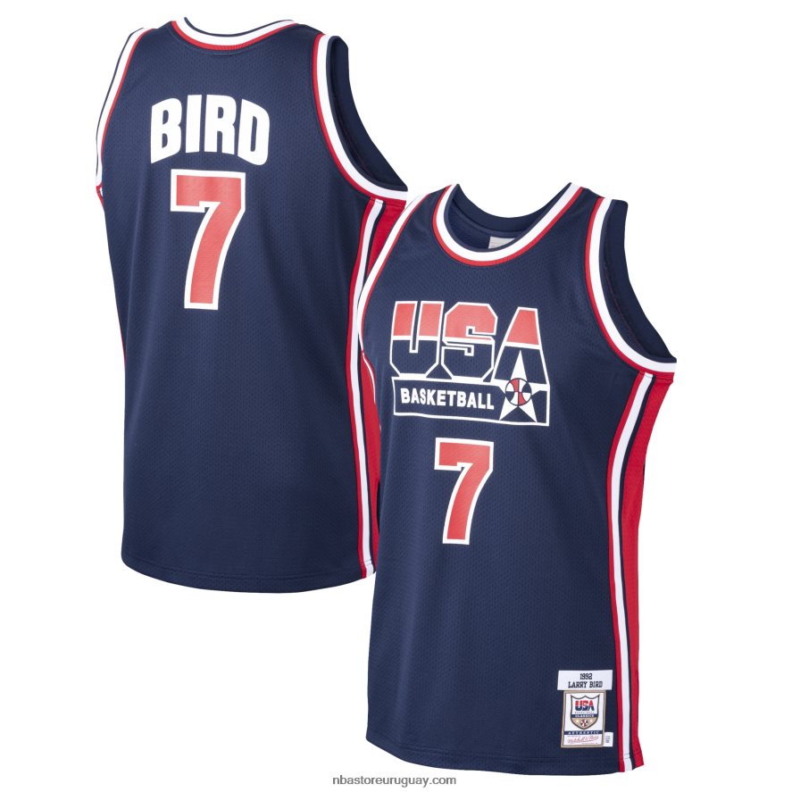 EE. UU. Baloncesto Larry Bird Mitchell & Ness Navy Home 1992 Dream Team Camiseta auténtica 6L080N2556 NBA