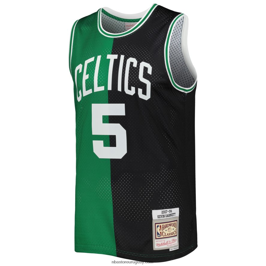 boston celtics kevin garnett negro / kelly verde hardwood classics split swingman jersey 6L080N976 NBA