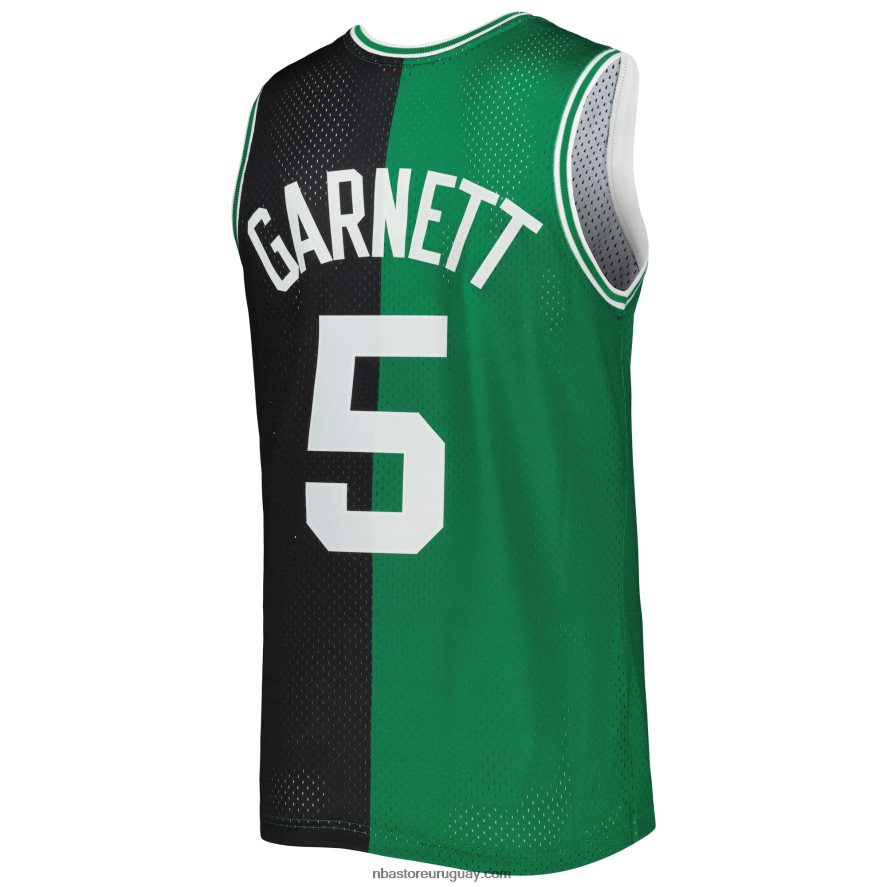 boston celtics kevin garnett negro / kelly verde hardwood classics split swingman jersey 6L080N976 NBA