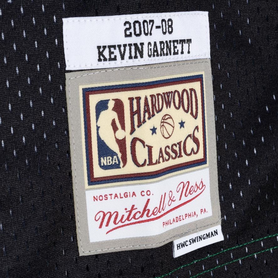 boston celtics kevin garnett negro / kelly verde hardwood classics split swingman jersey 6L080N976 NBA