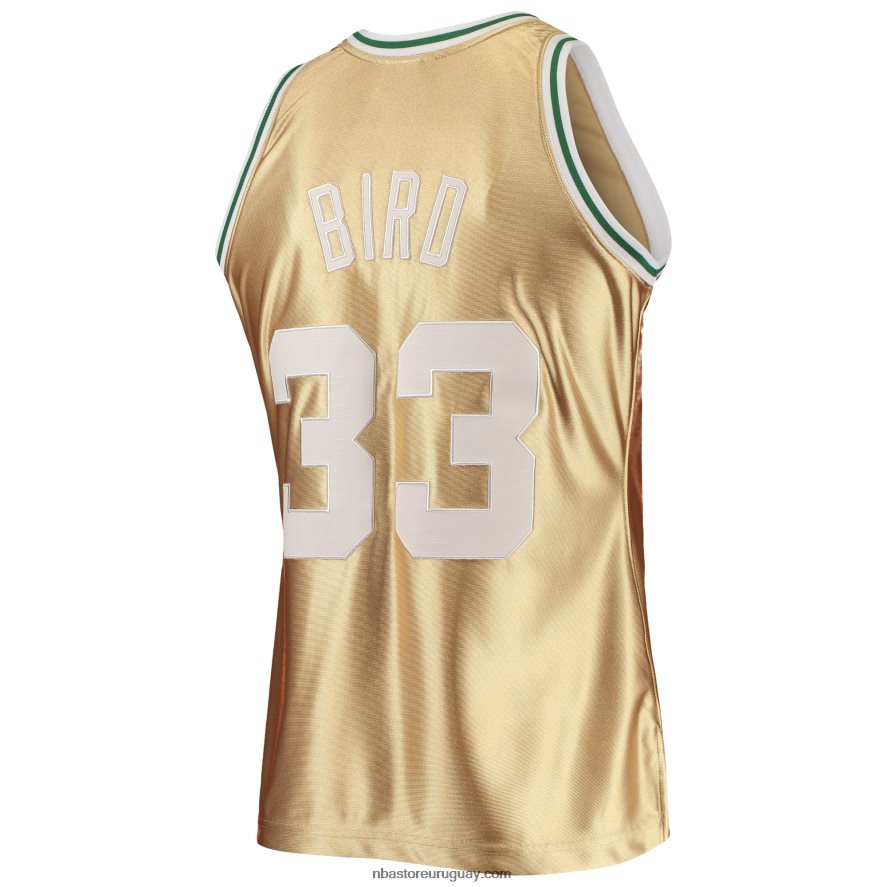 boston celtics larry bird gold mitchell & ness 75th aniversario hardwood classics swingman jersey 6L080N1184 NBA