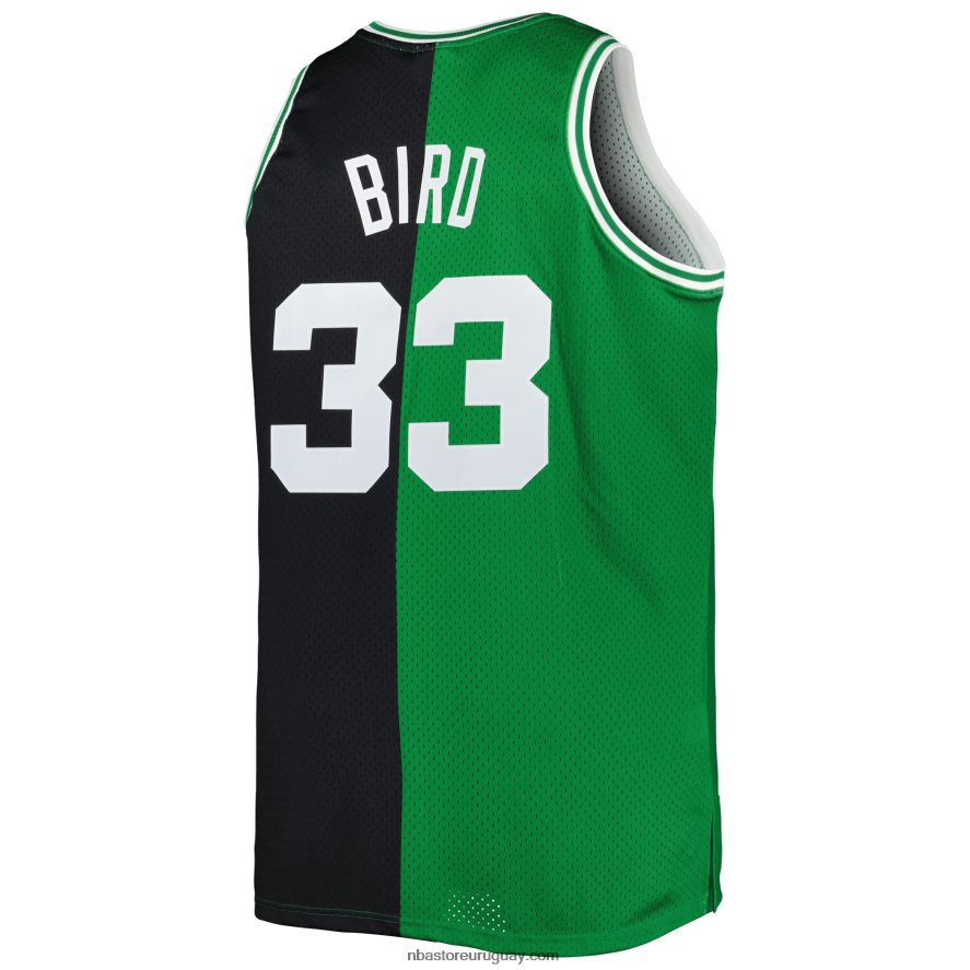 boston celtics larry bird kelly verde / negro grande y alto de madera dura clásico split swingman jersey 6L080N8459 NBA
