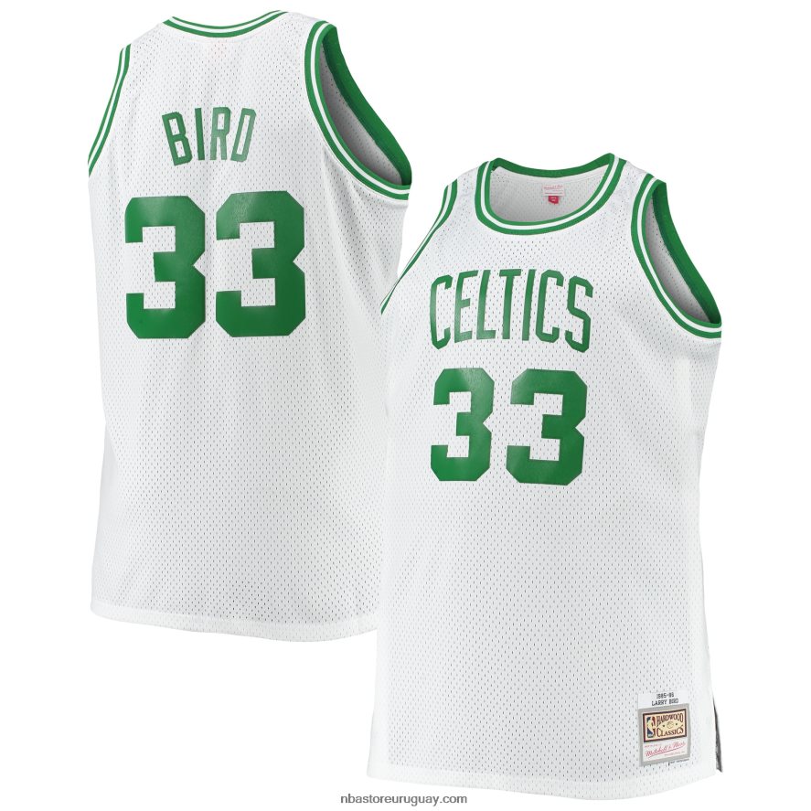 boston celtics larry bird mitchell & ness blanco grande y alto clásico de madera dura swingman jersey 6L080N293 NBA