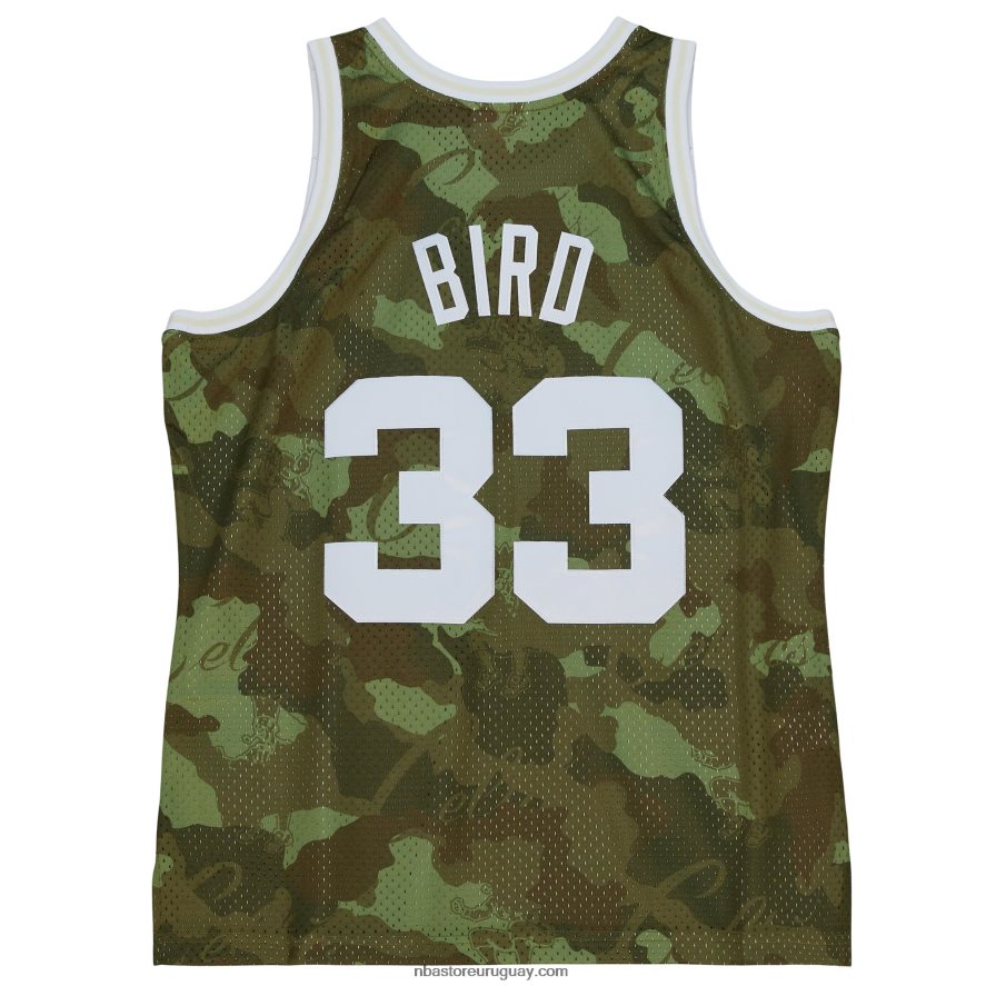 boston celtics larry bird mitchell & ness camo hardwood classics fantasma verde swingman jersey 6L080N4426 NBA