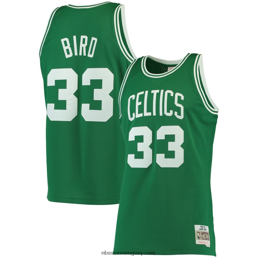 boston celtics larry bird mitchell & ness kelly green grande y alto clásico de madera dura jersey 6L080N231 NBA