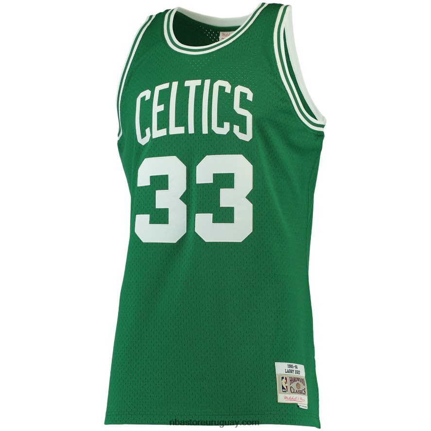 boston celtics larry bird mitchell & ness kelly green grande y alto clásico de madera dura jersey 6L080N231 NBA