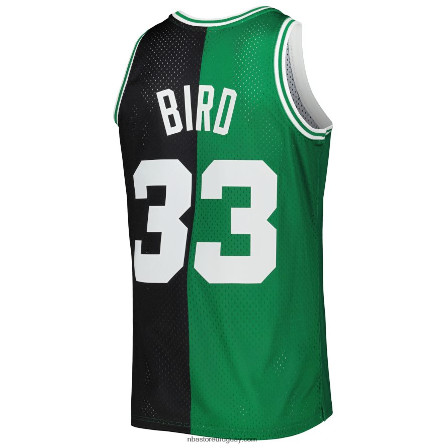 boston celtics larry bird mitchell & ness negro / kelly verde hardwood classics split swingman jersey 6L080N130 NBA