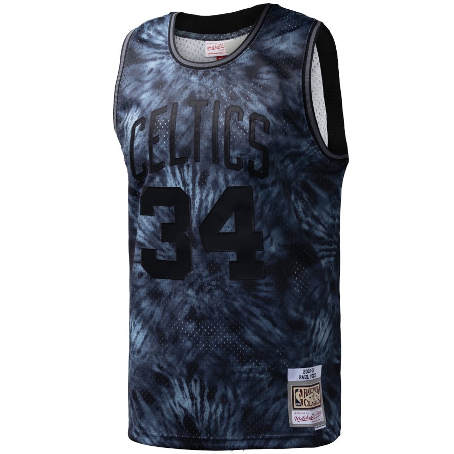 boston celtics paul pierce mitchell & ness camiseta negra de madera dura clásica tie-dye swingman jersey 6L080N5439 NBA