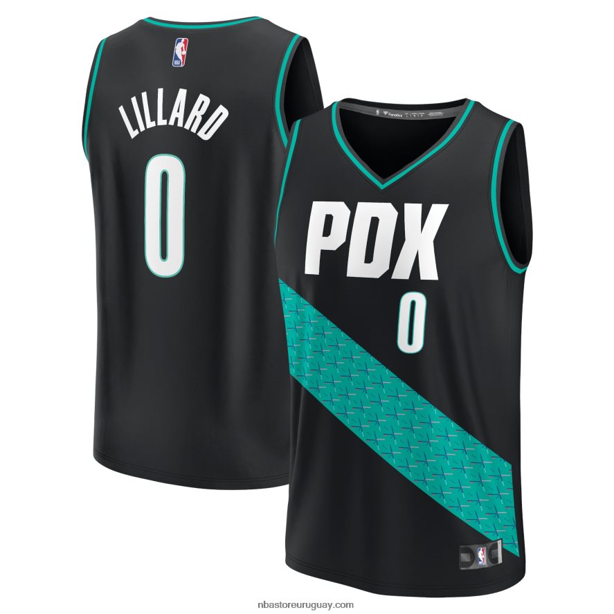 camiseta portland trail blazers damian lillard negro fastbreak 6L080N74 NBA