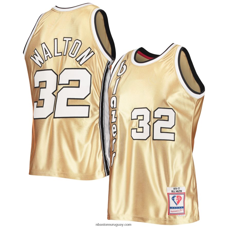 portland trail blazers bill walton oro 75 aniversario 1976-77 hardwood classics swingman jersey 6L080N6411 NBA