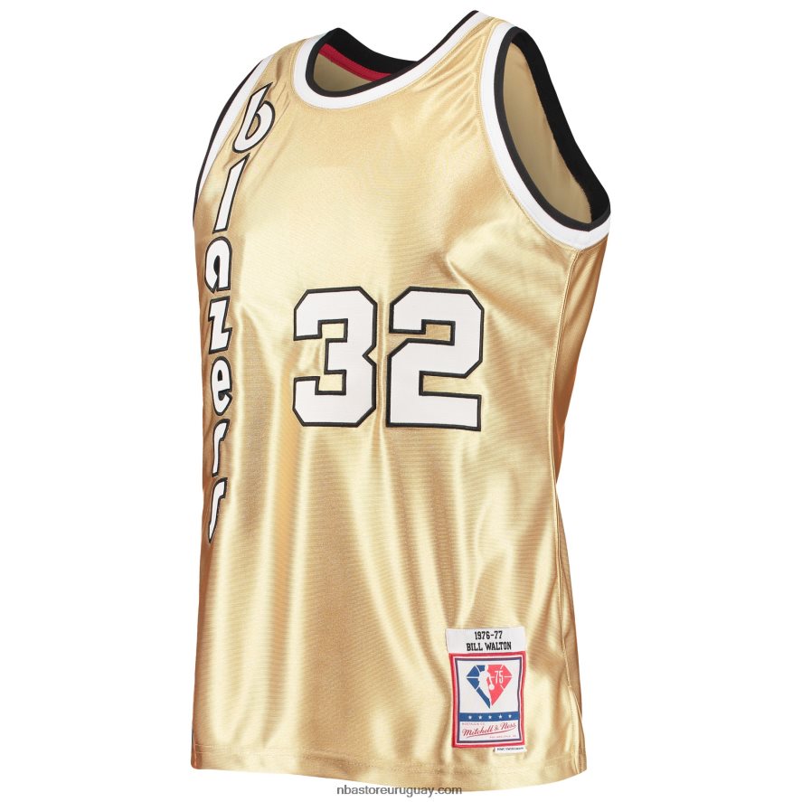 portland trail blazers bill walton oro 75 aniversario 1976-77 hardwood classics swingman jersey 6L080N6411 NBA