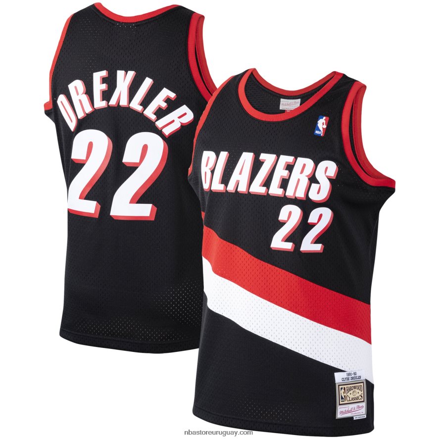 portland trail blazers clyde drexler mitchell & ness negro hardwood classics swingman jersey 6L080N1151 NBA