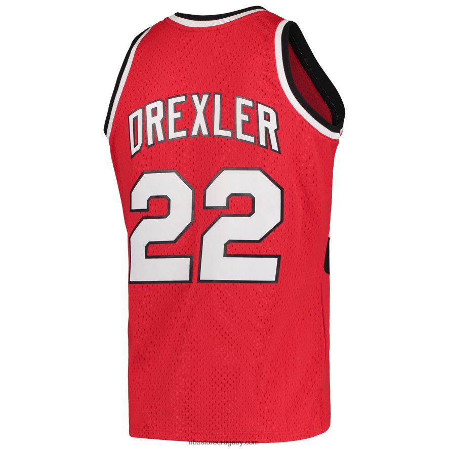 portland trail blazers clyde drexler mitchell & ness rojo hardwood classics 1983-84 jersey swingman 6L080N8615 NBA
