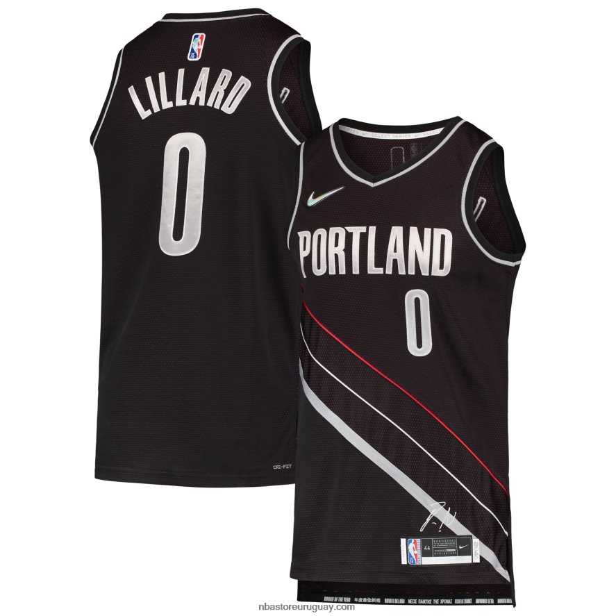 portland trail blazers damian lillard black select series novato del año camiseta del equipo swingman 6L080N4381 NBA