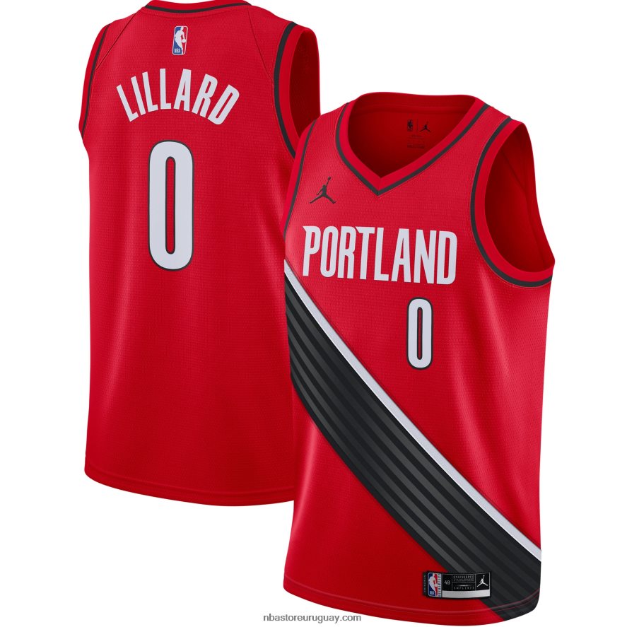 portland trail blazers damian lillard jordan marca rojo swingman jersey 6L080N123 NBA