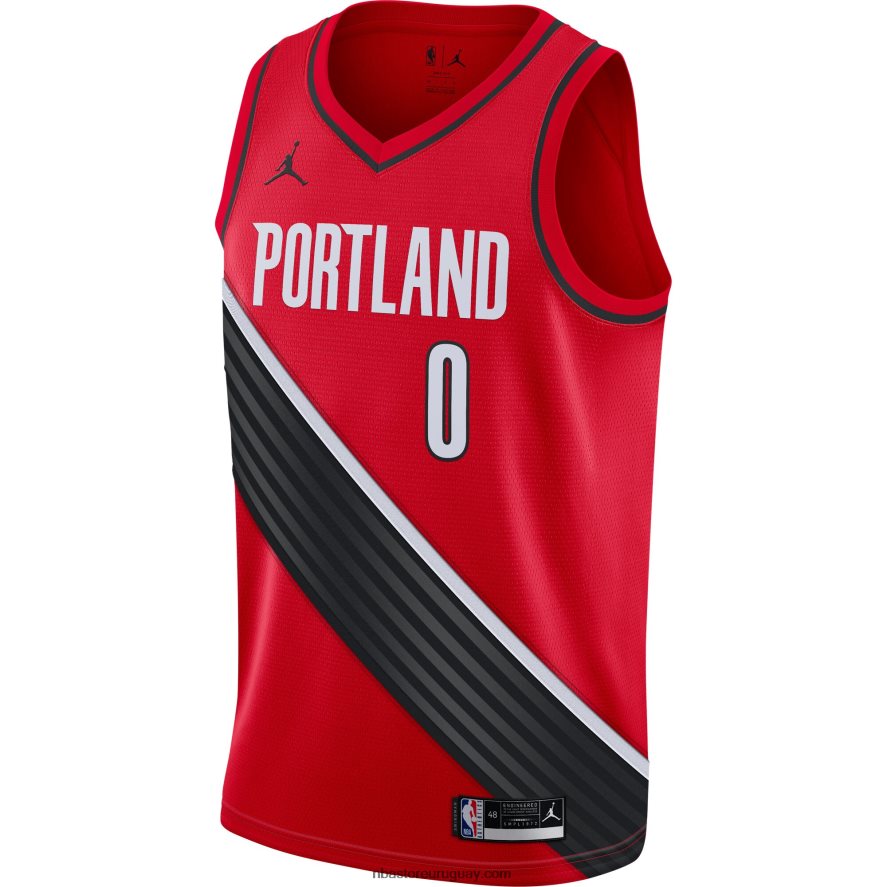 portland trail blazers damian lillard jordan marca rojo swingman jersey 6L080N123 NBA