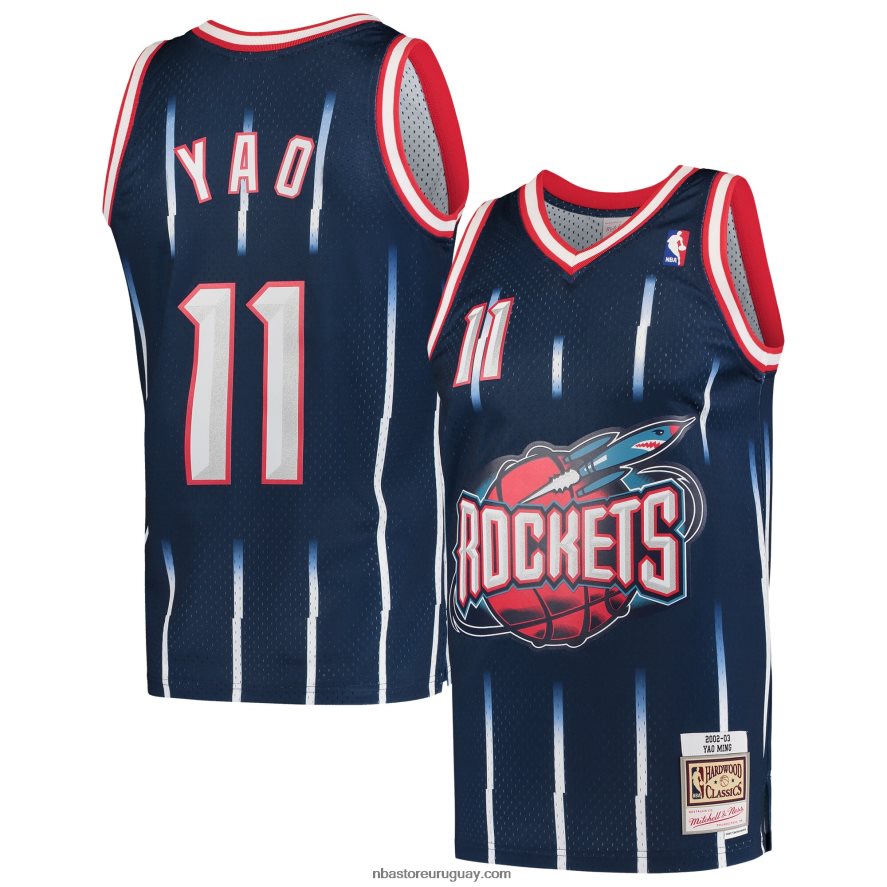 houston cohetes yao ming mitchell & ness azul marino hardwood classics swingman jersey 6L080N147 NBA