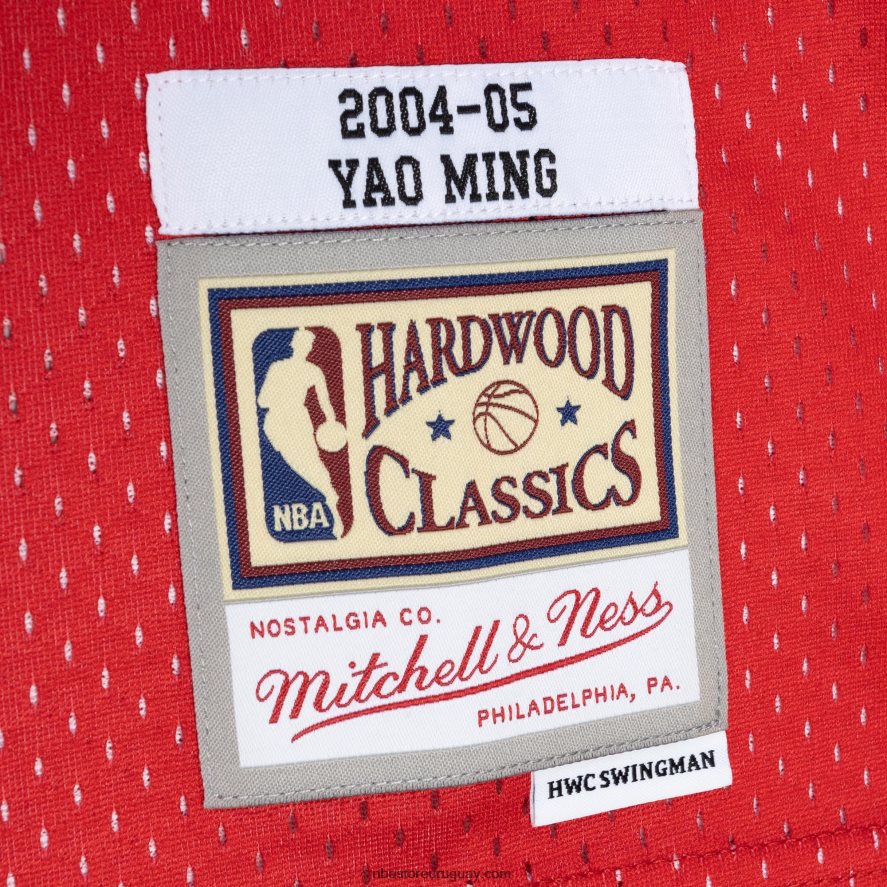 houston cohetes yao ming mitchell & ness azul marino/rojo hardwood classics split swingman jersey 6L080N7804 NBA