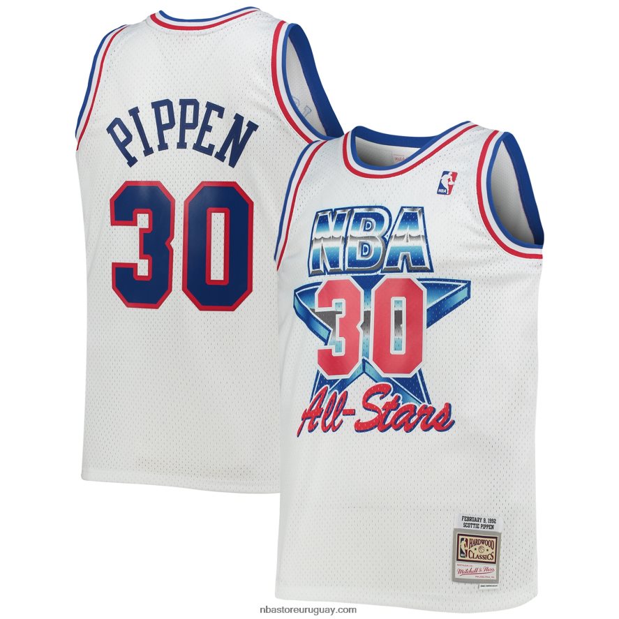 conferencia del este scottie pippen white hardwood classics 199game swingman jersey 6L080N4820 NBA