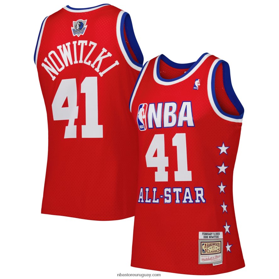 conferencia occidental dirk nowitzki mitchell & ness rojo 2003 all star game swingman jersey 6L080N458 NBA