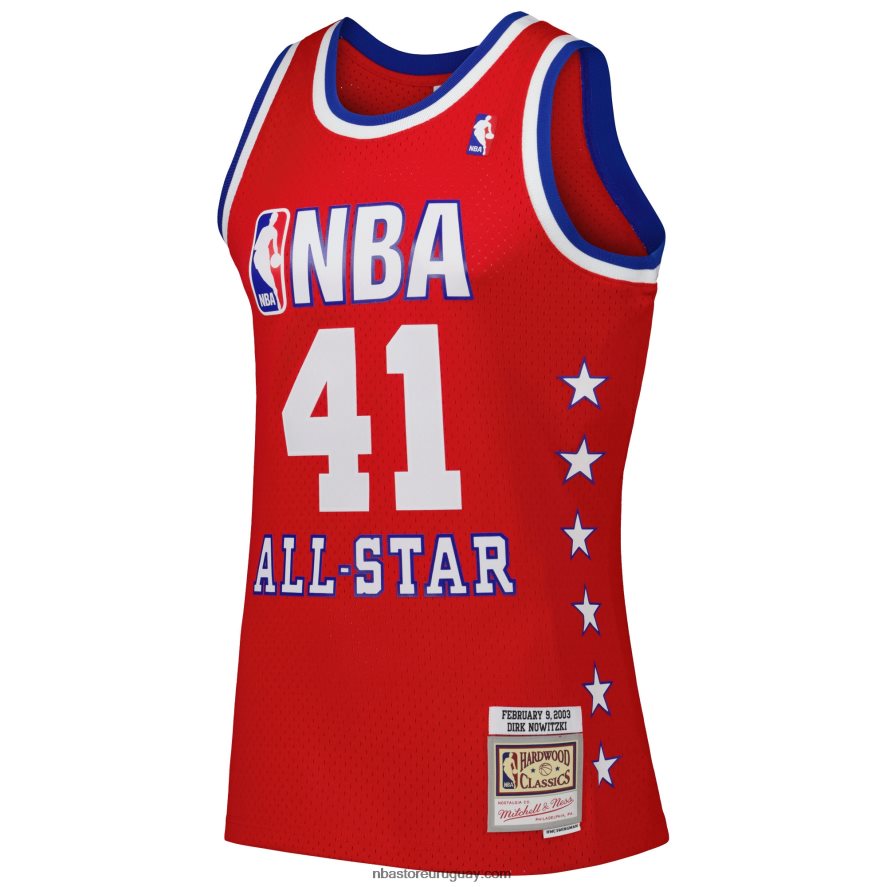conferencia occidental dirk nowitzki mitchell & ness rojo 2003 all star game swingman jersey 6L080N458 NBA