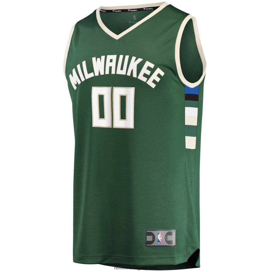 camiseta réplica personalizada de los milwaukee bucks hunter green fast break 6L080N510 NBA