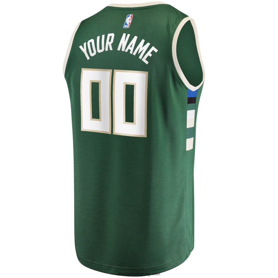 camiseta réplica personalizada de los milwaukee bucks hunter green fast break 6L080N510 NBA