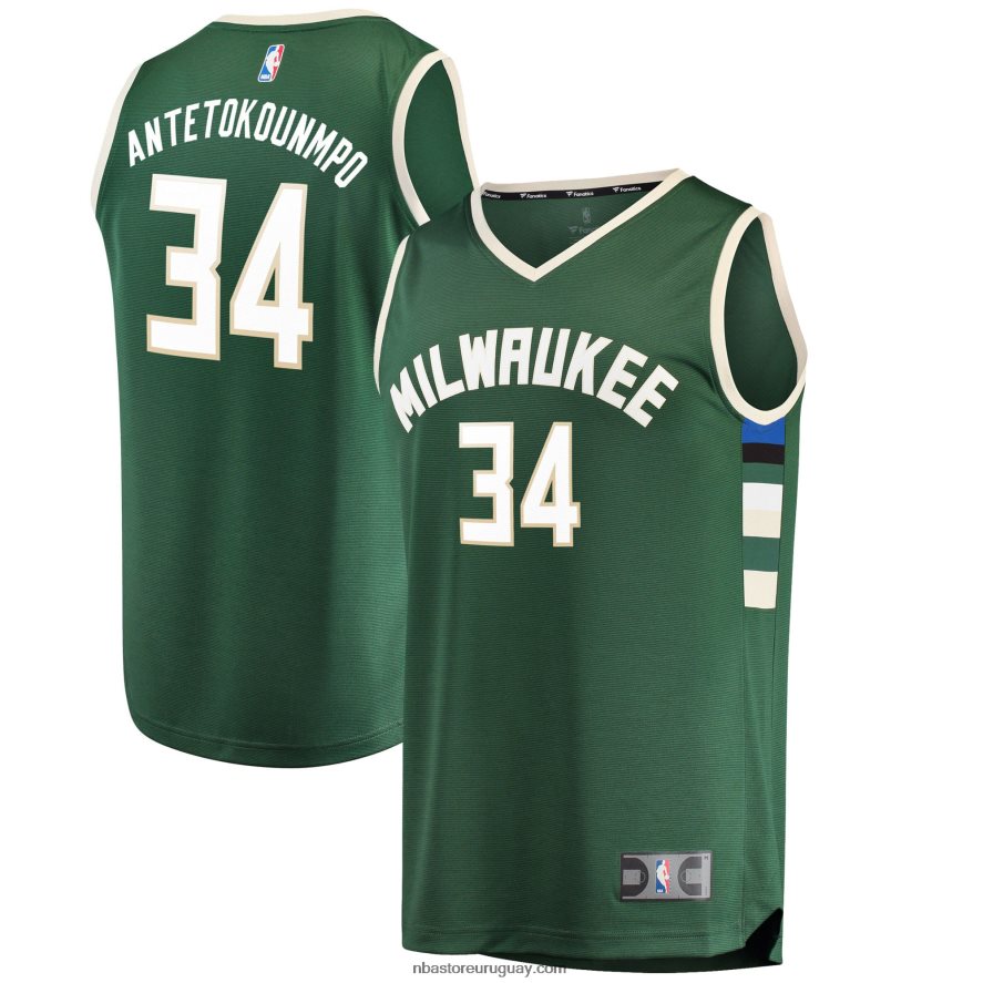 milwaukee bucks antetokounmpo camiseta verde réplica de jugador de descanso rápido 6L080N6570 NBA
