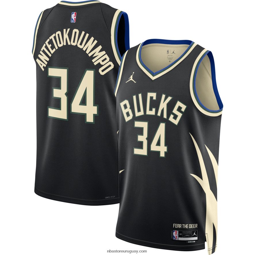 milwaukee bucks giannis antetokounmpo jordan marca negro swingman jersey 6L080N15 NBA