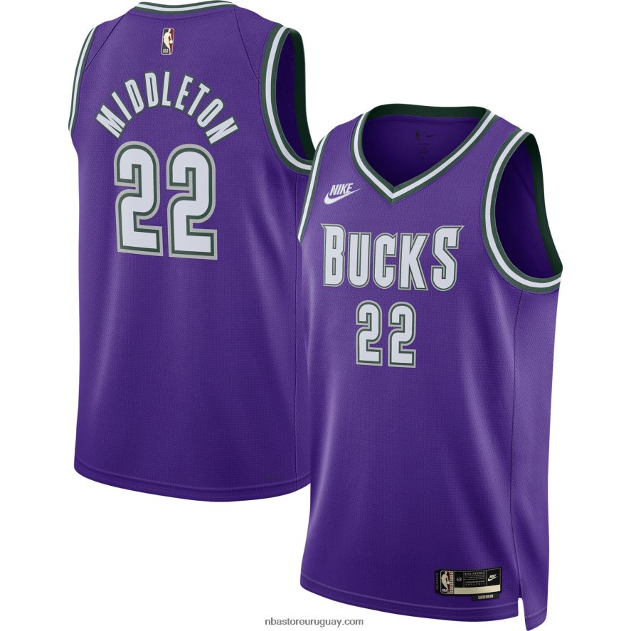 milwaukee bucks khris middleton nike púrpura swingman jersey 6L080N8141 NBA
