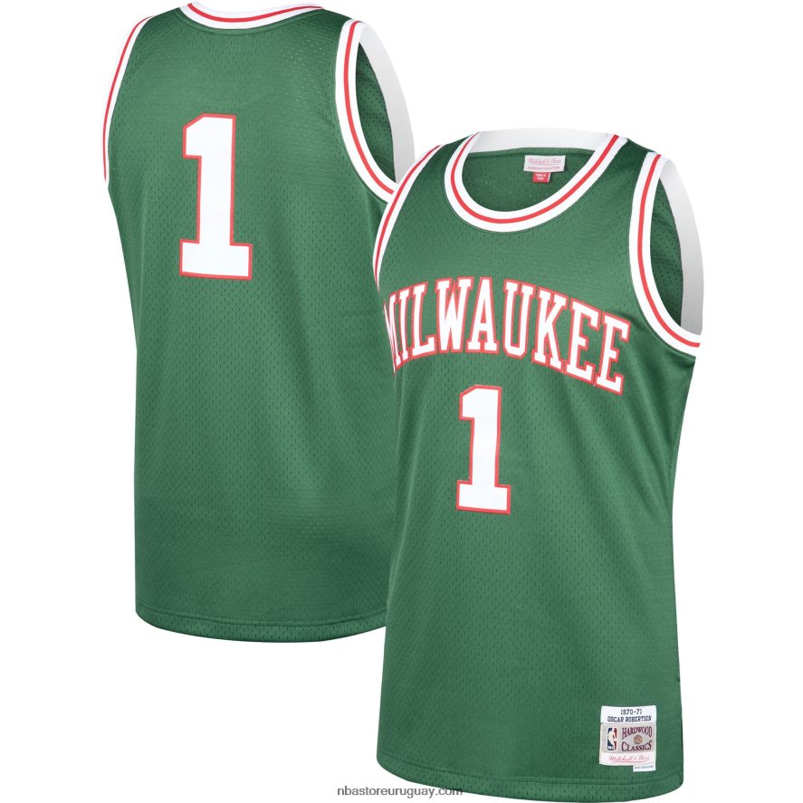 milwaukee bucks oscar robertson mitchell & ness green 1970-71 hardwood classics swingman jersey 6L080N6401 NBA