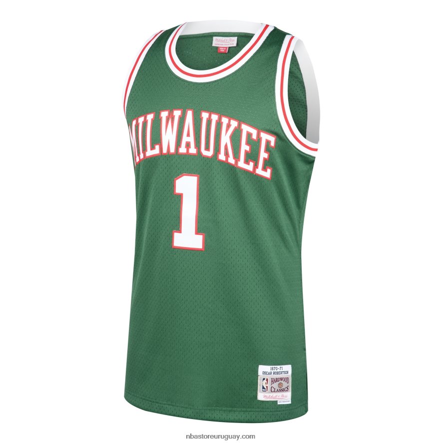 milwaukee bucks oscar robertson mitchell & ness green 1970-71 hardwood classics swingman jersey 6L080N6401 NBA
