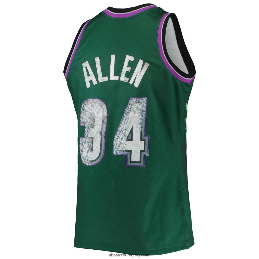 milwaukee bucks ray allen green hardwood classics 75 aniversario diamante swingman jersey 6L080N7611 NBA