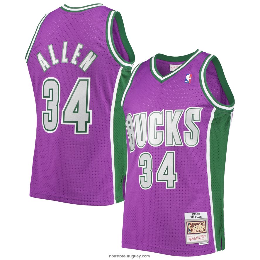 milwaukee bucks ray allen mitchell & ness púrpura hardwood classics swingman jersey 6L080N3266 NBA