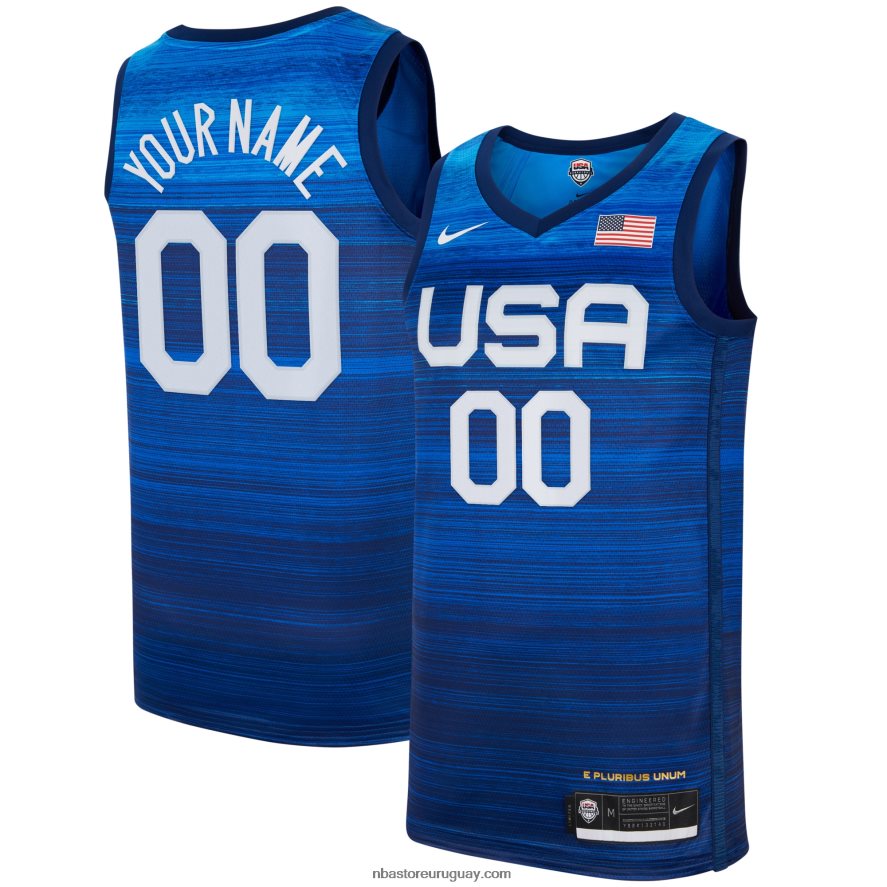 camiseta de baloncesto de estados unidos nike azul marino limitada personalizada 6L080N1148 NBA