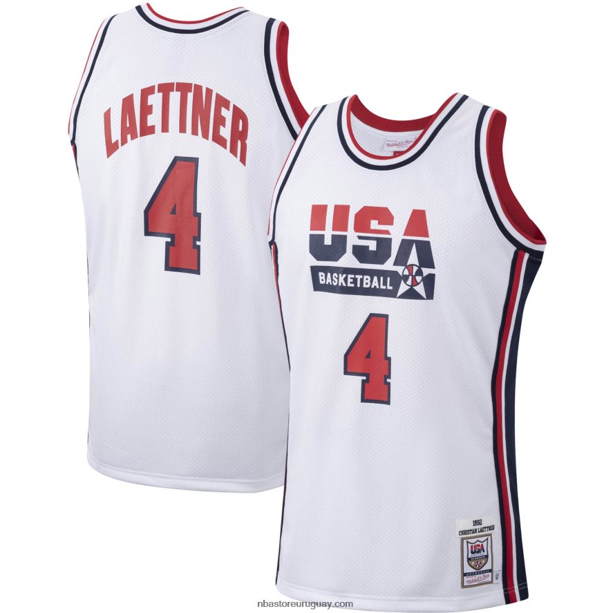 usa basketball christian laettner mitchell & ness blanco auténtico 1992 jersey 6L080N2920 NBA