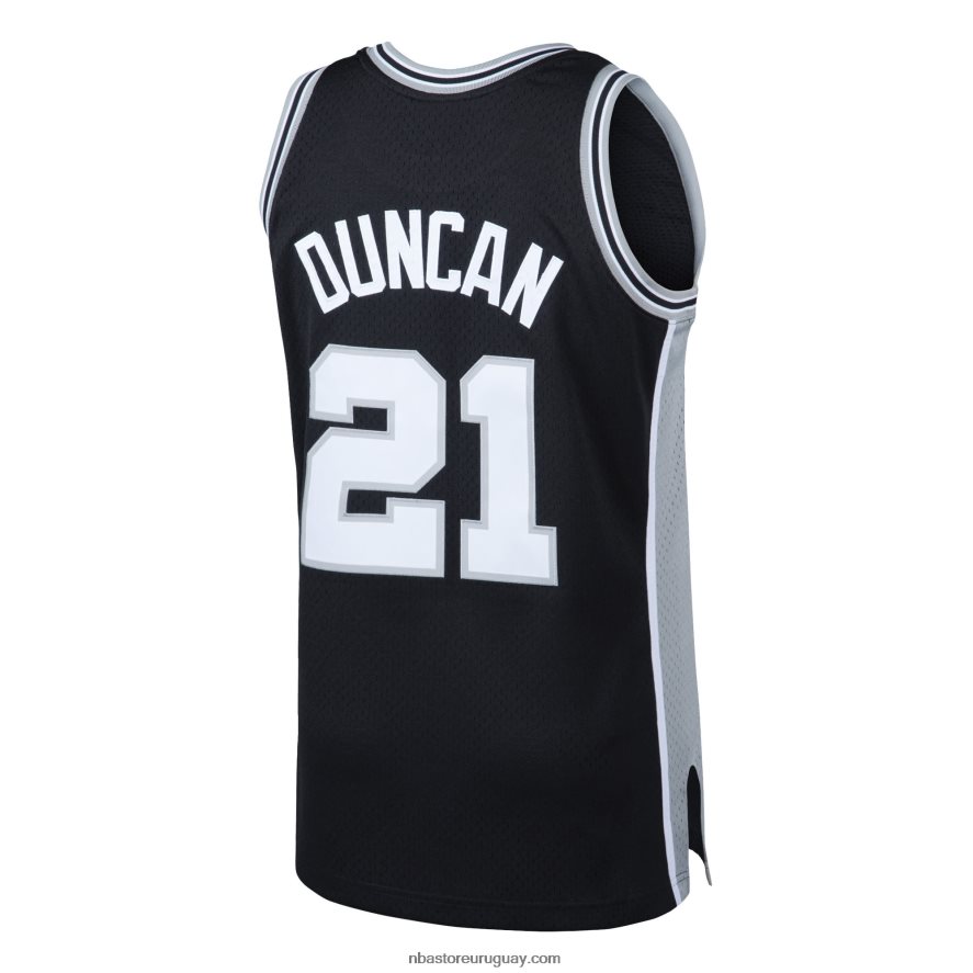 camiseta de swingman de los san antonio spurs tim duncan mitchell & ness black hardwood classics 6L080N430 NBA
