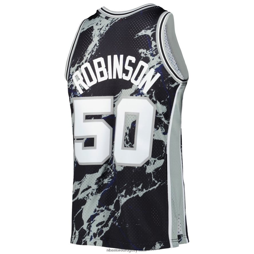 san antonio spurs david robinson mitchell & ness negro madera dura clásicos mármol alero jersey 6L080N8221 NBA