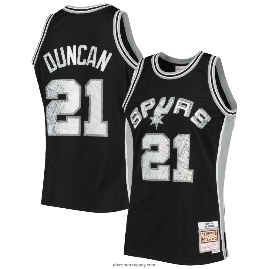 san antonio spurs tim duncan black hardwood classics 75th aniversario diamante swingman jersey 6L080N7143 NBA