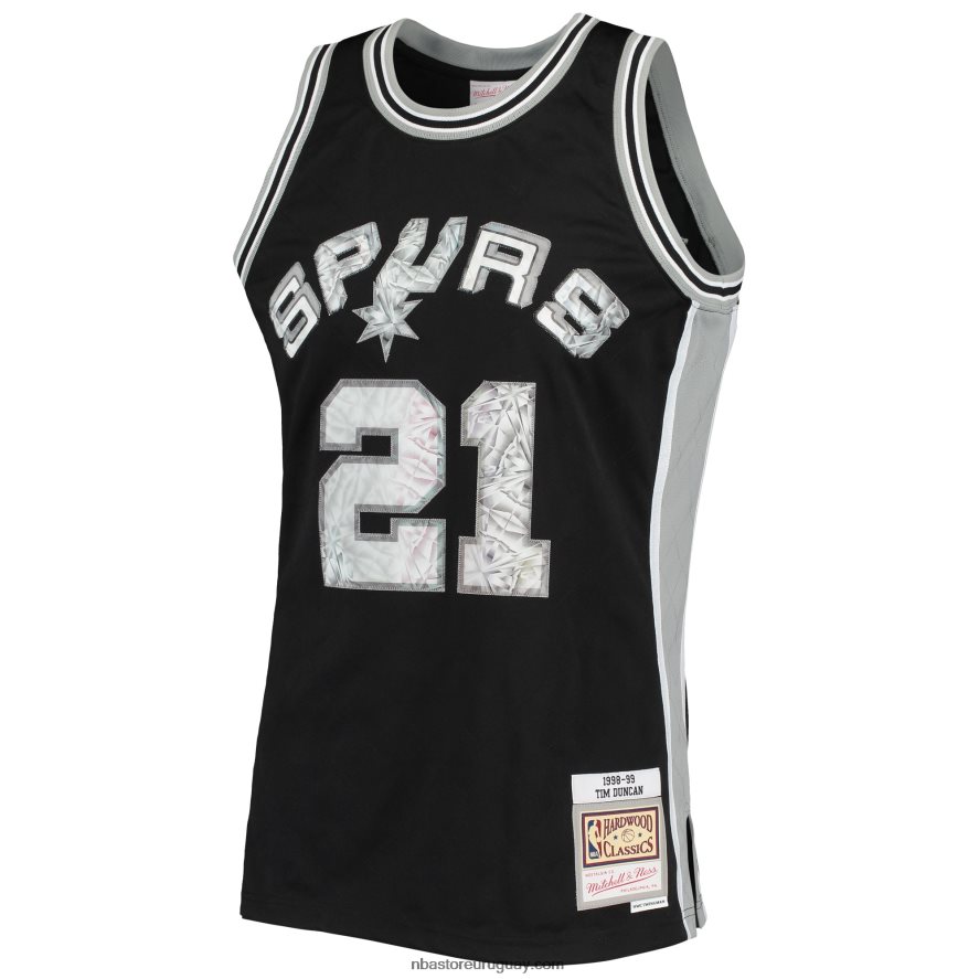 san antonio spurs tim duncan black hardwood classics 75th aniversario diamante swingman jersey 6L080N7143 NBA
