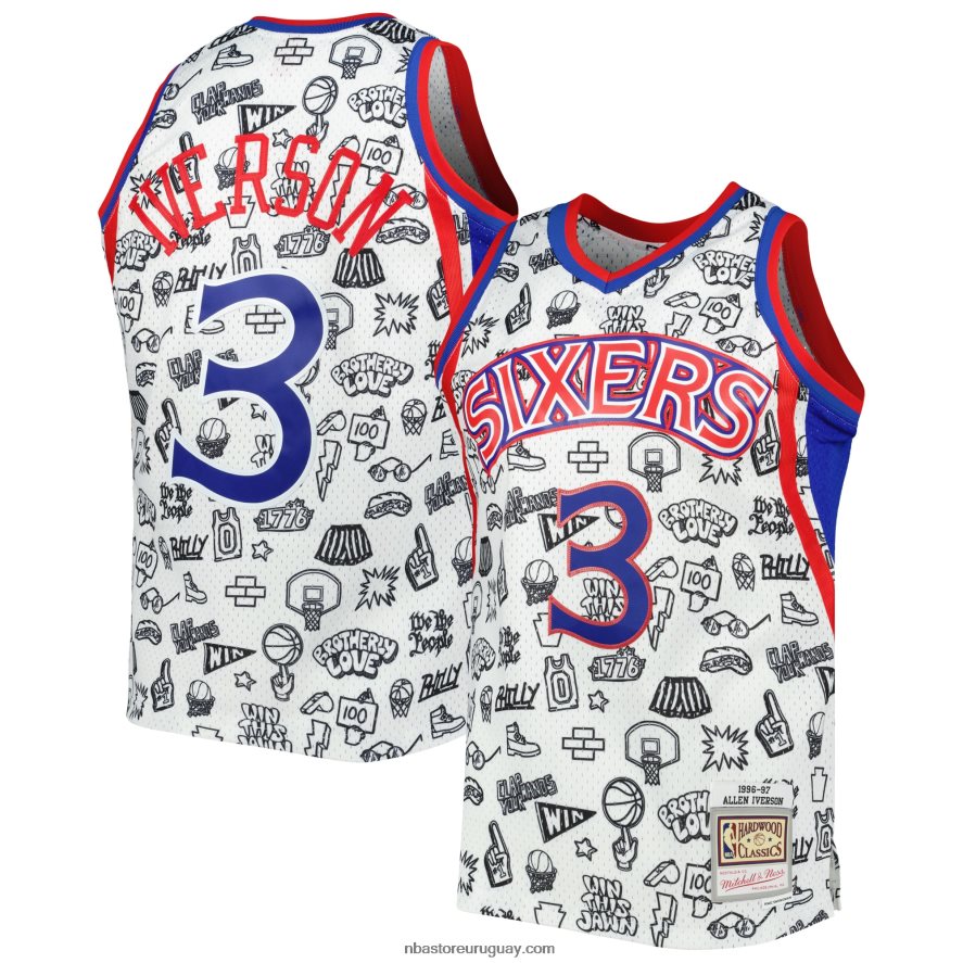 camiseta blanca swingman philadelphia 76ers allen iverson mitchell & ness 6L080N7698 NBA