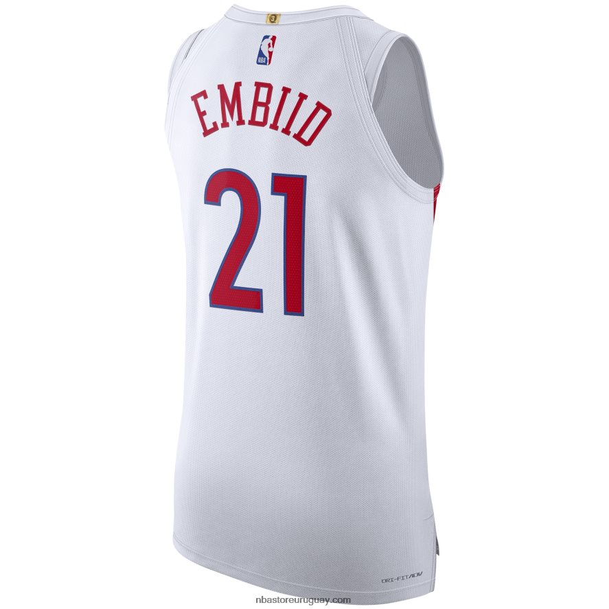 camiseta nike philadelphia 76ers joel embiid blanco auténtico 6L080N1477 NBA